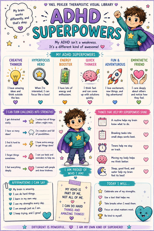 ADHD Superpowers strengths poster for kids