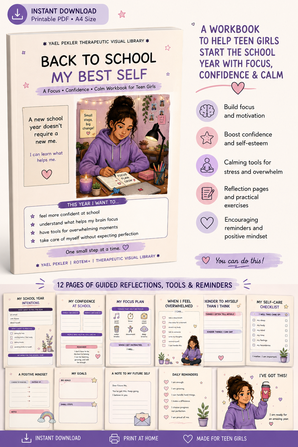 Back to School: My Best Self | Teen Girls Focus & Confidence Workbook
