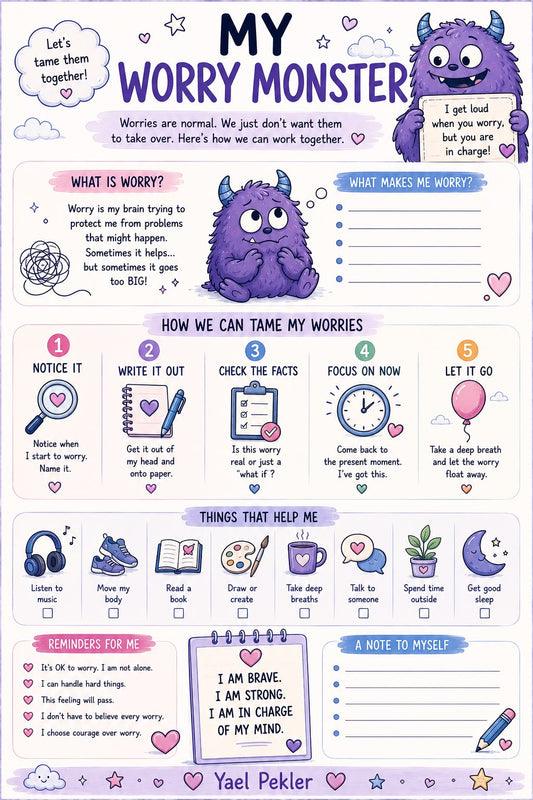 My Worry Monster worksheet