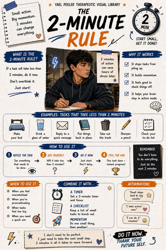 The 2-Minute Rule printable, bold teen style